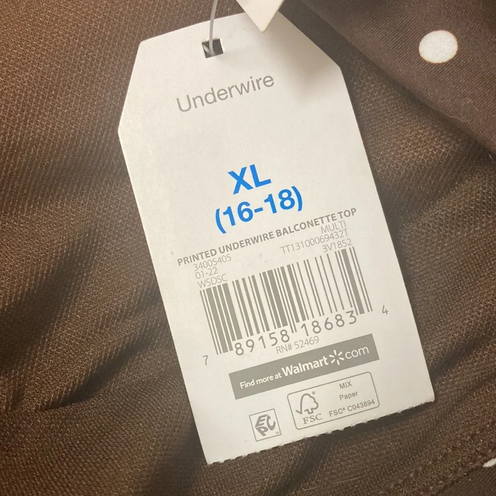 Time and Tru Brown Polka Dot 2 Piece Bikini - Picture 8 of 12